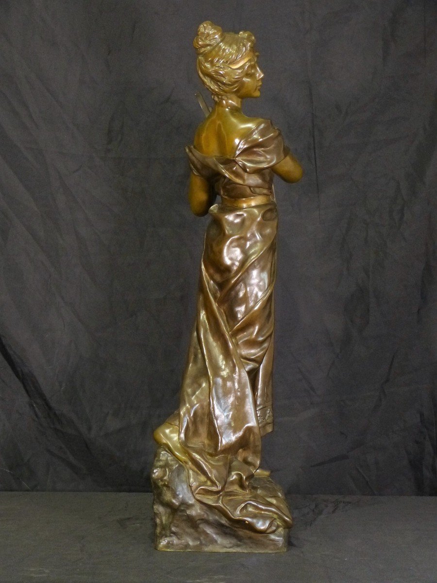Sappho - Emmanuel Villanis (1858-1914) Bronze Art Nouveau-photo-1