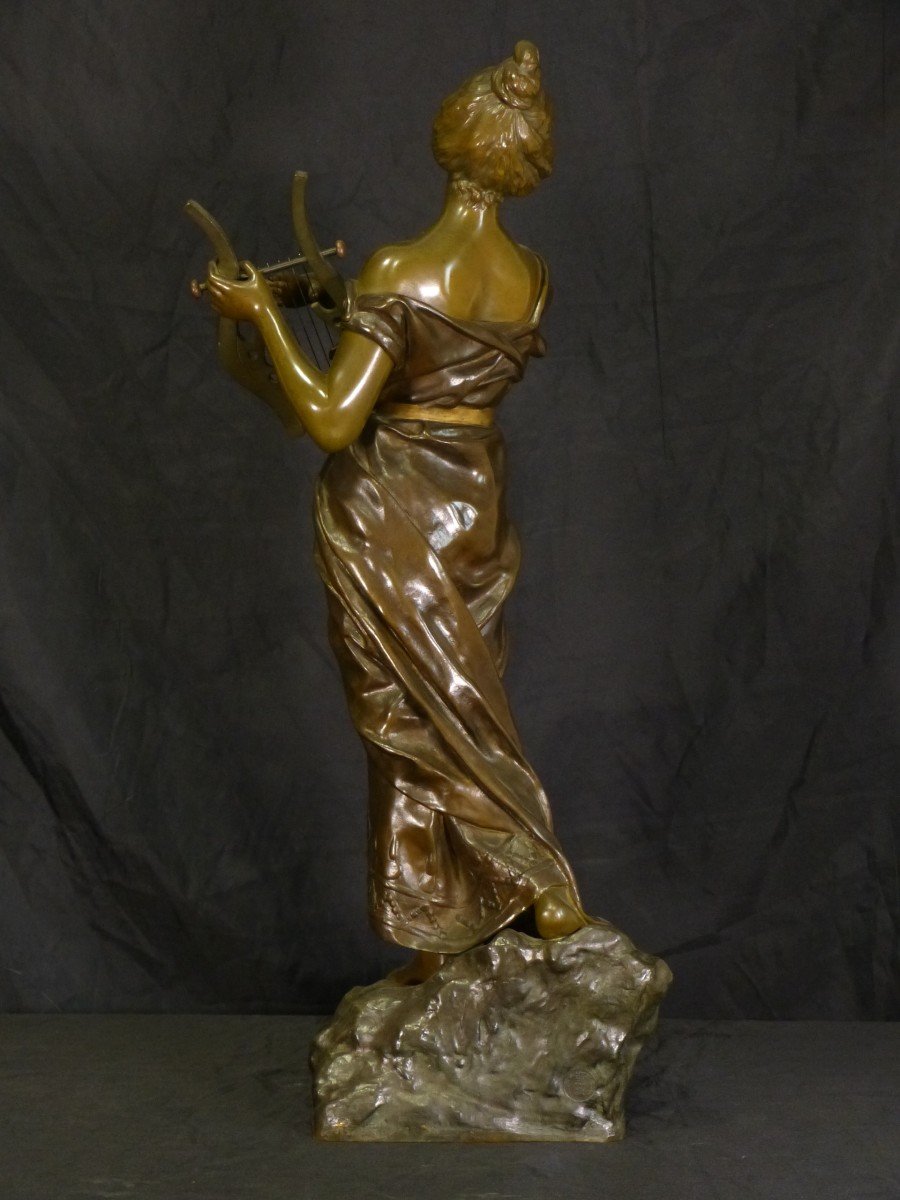 Sappho - Emmanuel Villanis (1858-1914) Bronze Art Nouveau-photo-2