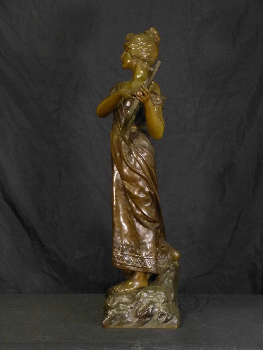 Sappho - Emmanuel Villanis (1858-1914) Bronze Art Nouveau-photo-3