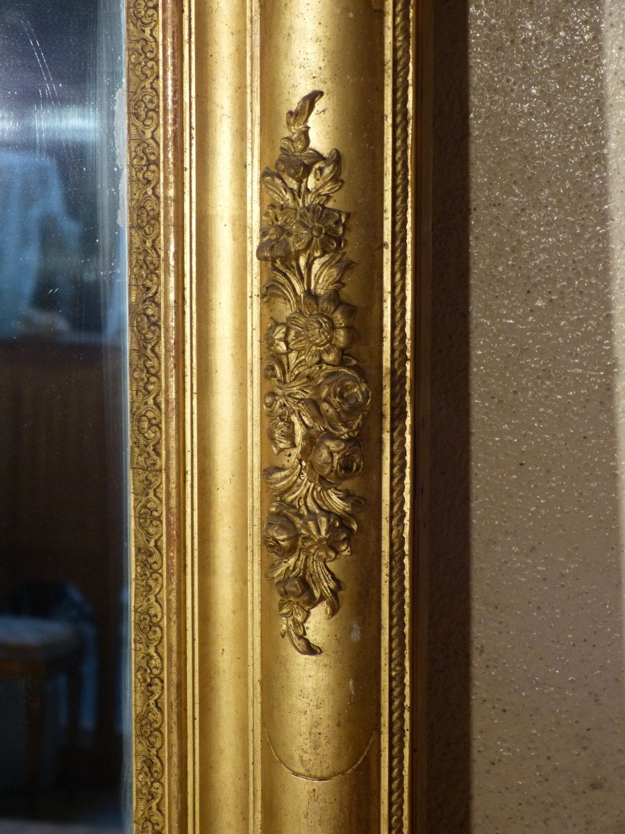 Large Golden Mirror 19th 185 X 127 Cm Tain Au Mercure-photo-2