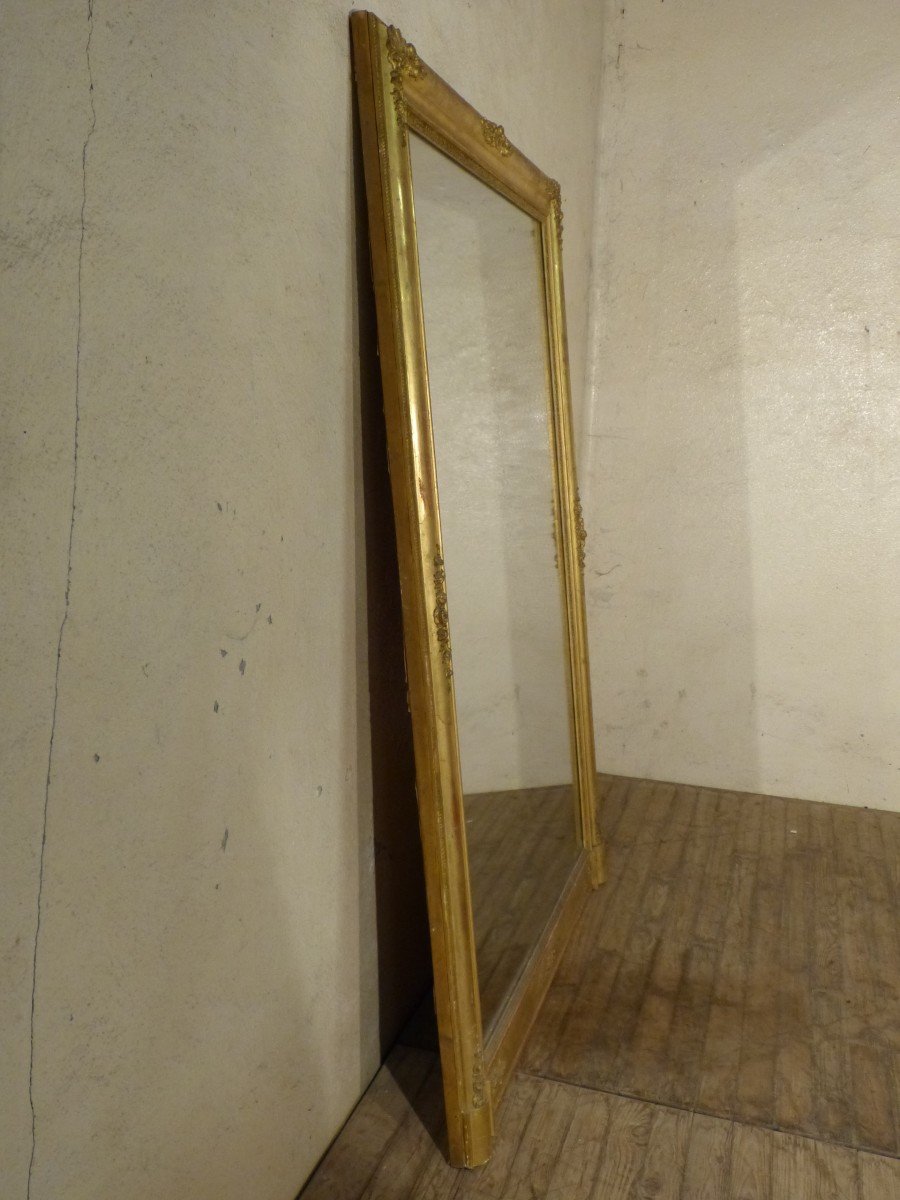 Grand Miroir Doré 19ème 185 X 127  Cm Tain Au Mercure-photo-8