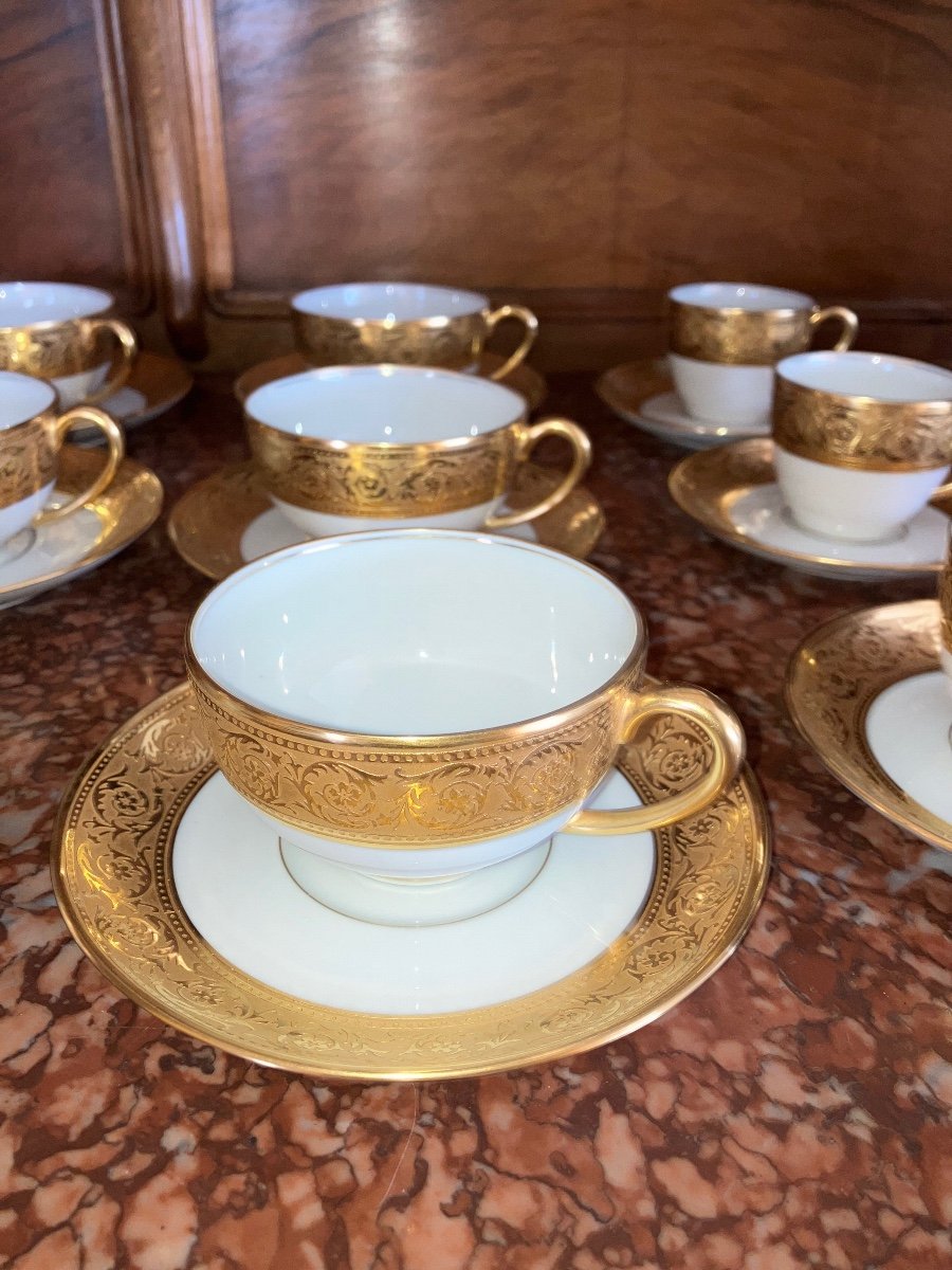 Thistle Haviland Service à Thé Et Café Porcelaine Limoges Or -photo-1
