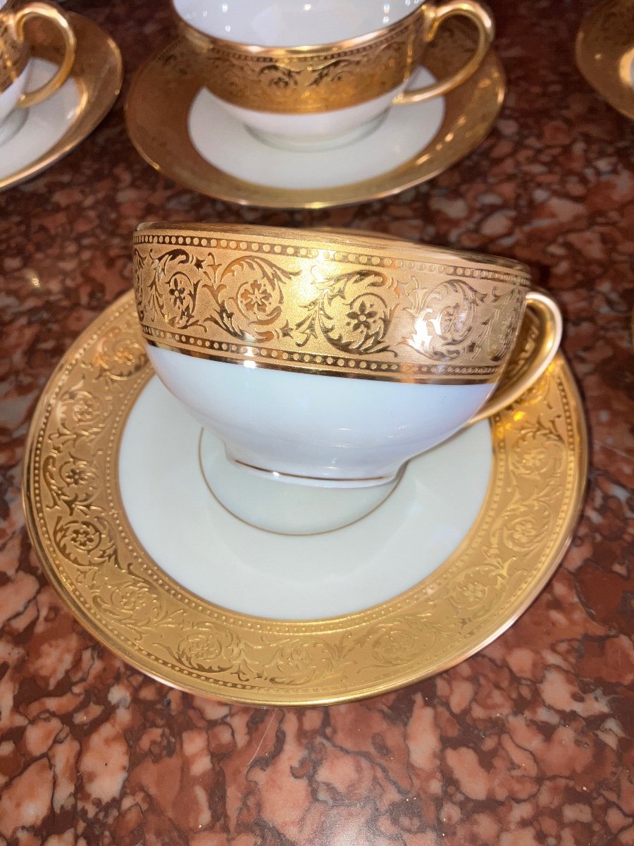 Thistle Haviland Service à Thé Et Café Porcelaine Limoges Or -photo-2