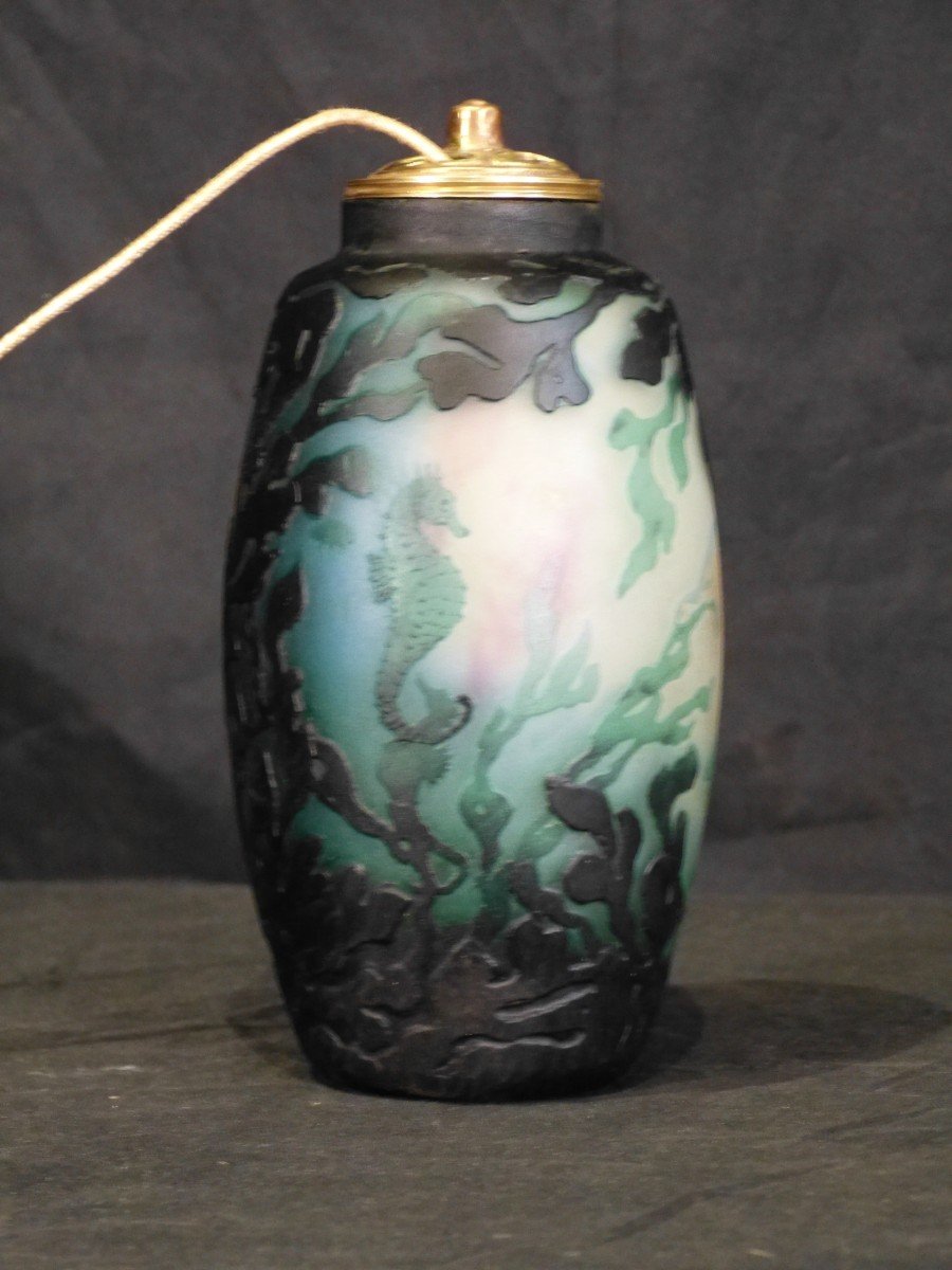 Muller Freres Luneville - Veilleuse Art Nouveau Aux Fonds Marins-photo-1