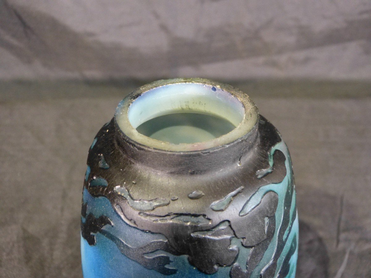 Muller Freres Luneville - Veilleuse Art Nouveau Aux Fonds Marins-photo-8