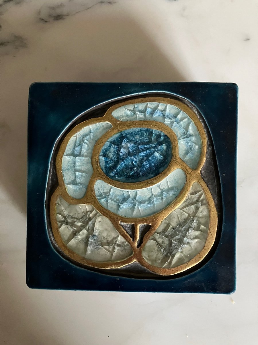 Mithe Espelt Boîte Fleur Céramique Rehaussée Or-photo-2