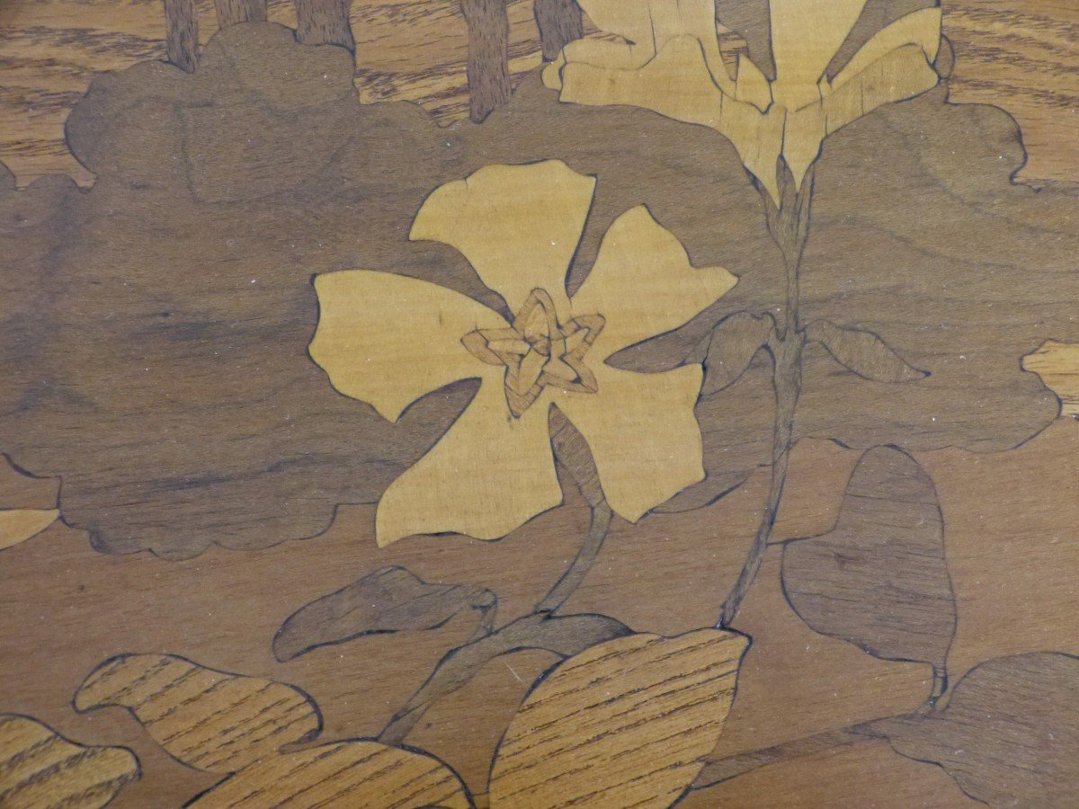 Emile Gallé Serving Table Art Nouveau Marquetry-photo-5