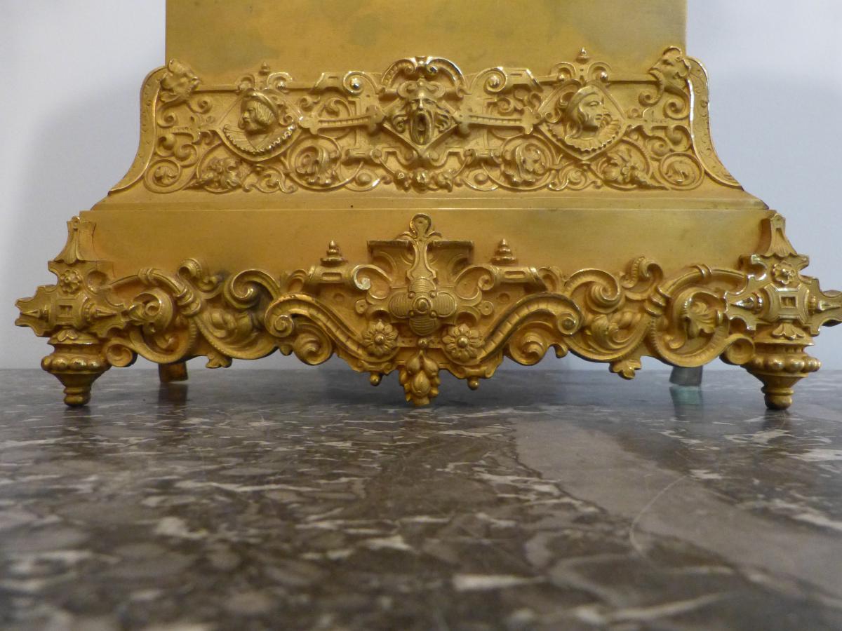 Romantic Pendulum Gilt Bronze Restoration Period-photo-1