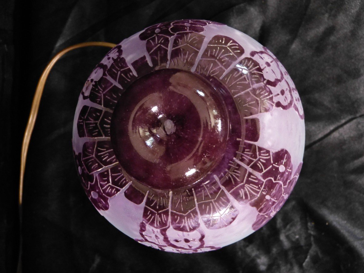 Charles Schneider Charder Le Verre Français Veilleuse Art Déco Brûle-parfum Lavande-photo-3