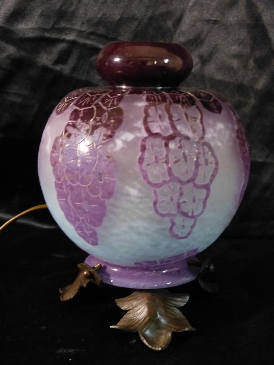 Charles Schneider Charder Le Verre French Art Deco Night Light Lavender Incense Burner-photo-2