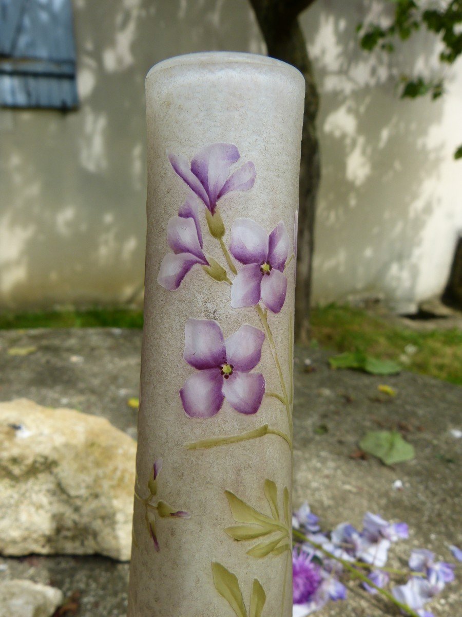 Daum Nancy Art Nouveau Vase Cardamine Des Prés 21 Cm-photo-7