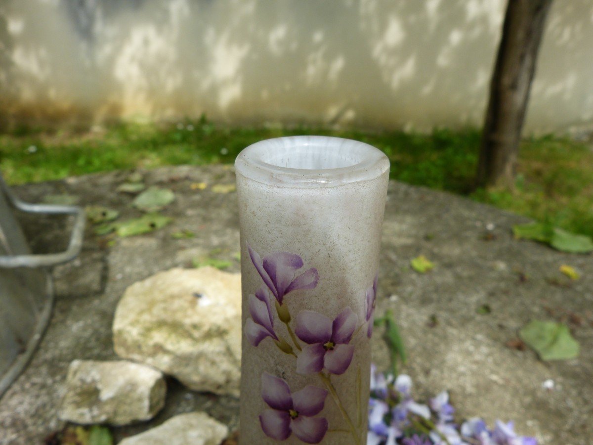 Daum Nancy Art Nouveau Vase Cardamine Des Prés 21 Cm-photo-8