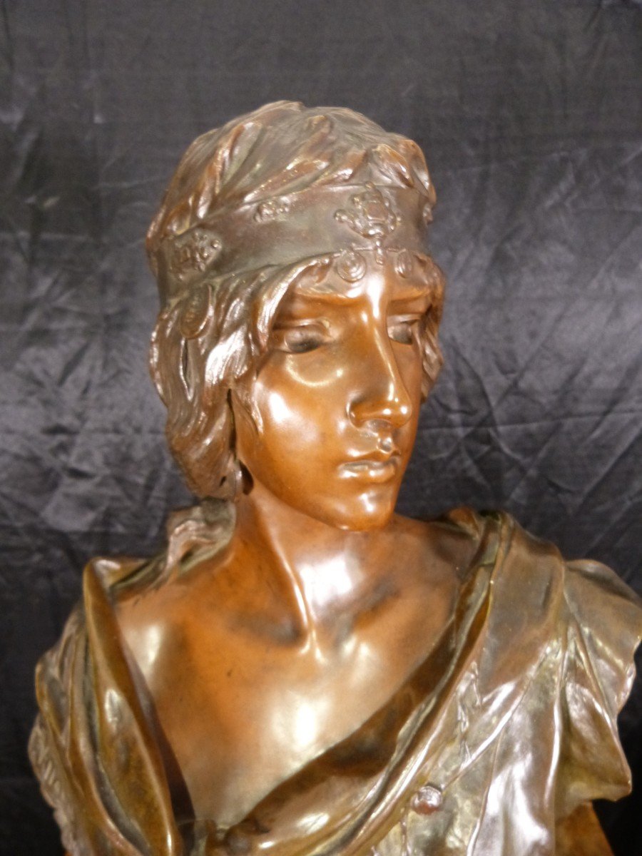 Emmanuel Villanis   La Sibylle Bronze 53 Cm Art Nouveau -photo-2