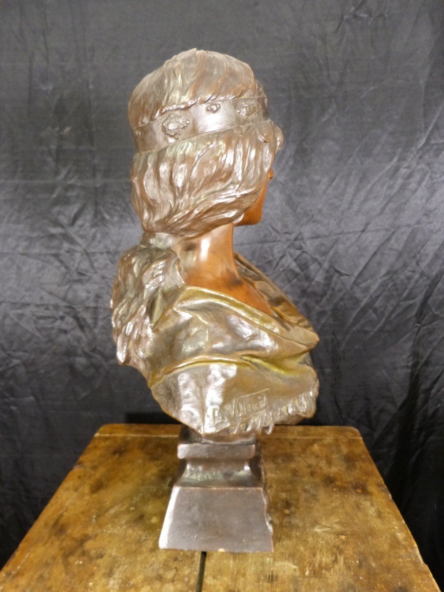 Emmanuel Villanis   La Sibylle Bronze 53 Cm Art Nouveau -photo-6