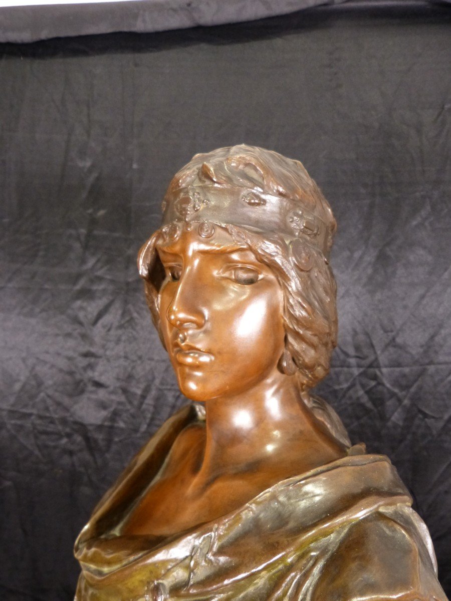 Emmanuel Villanis   La Sibylle Bronze 53 Cm Art Nouveau -photo-8