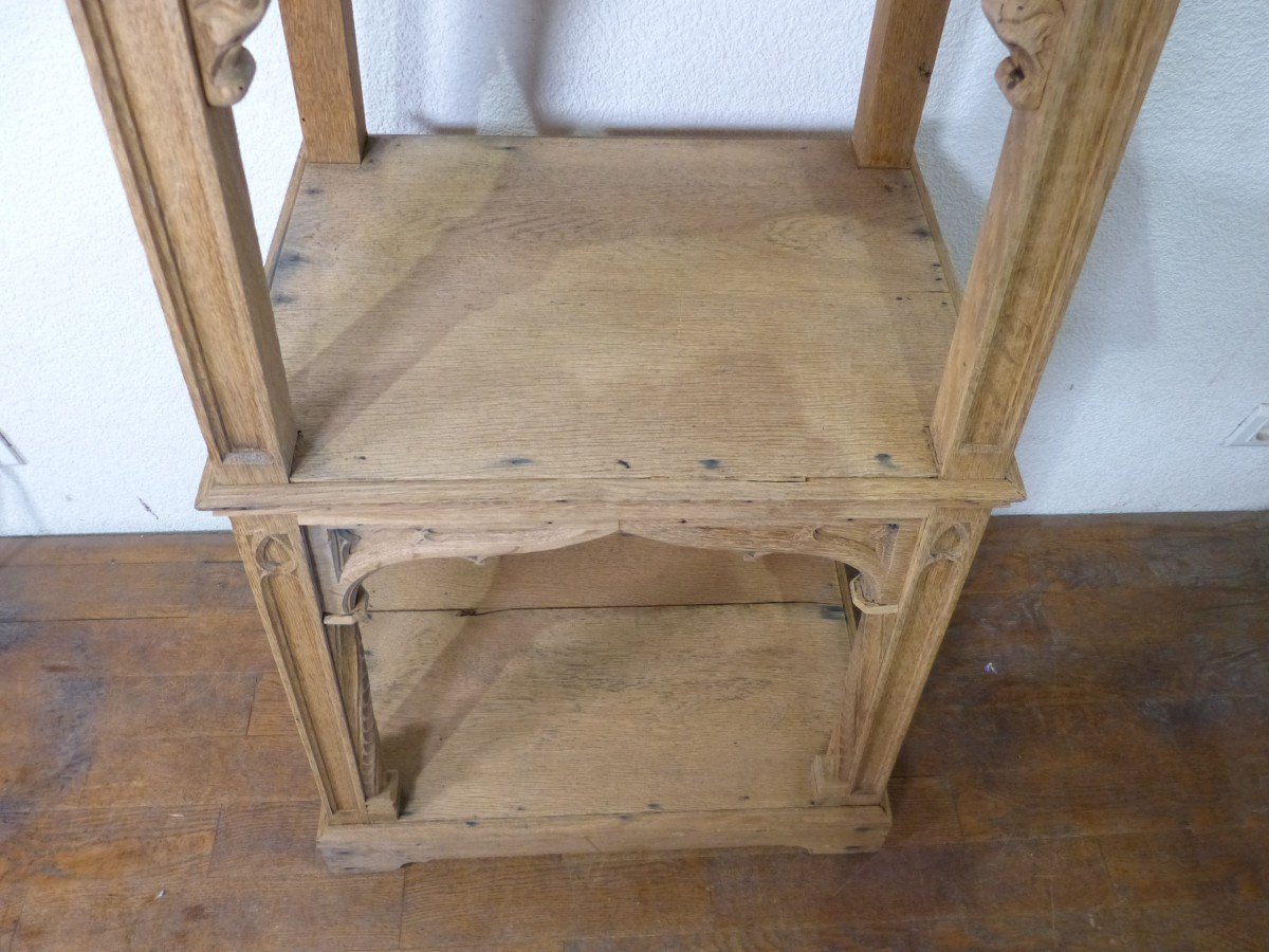 Neo-gothic Bolster In Raw Bleached Oak 19th Time-photo-2