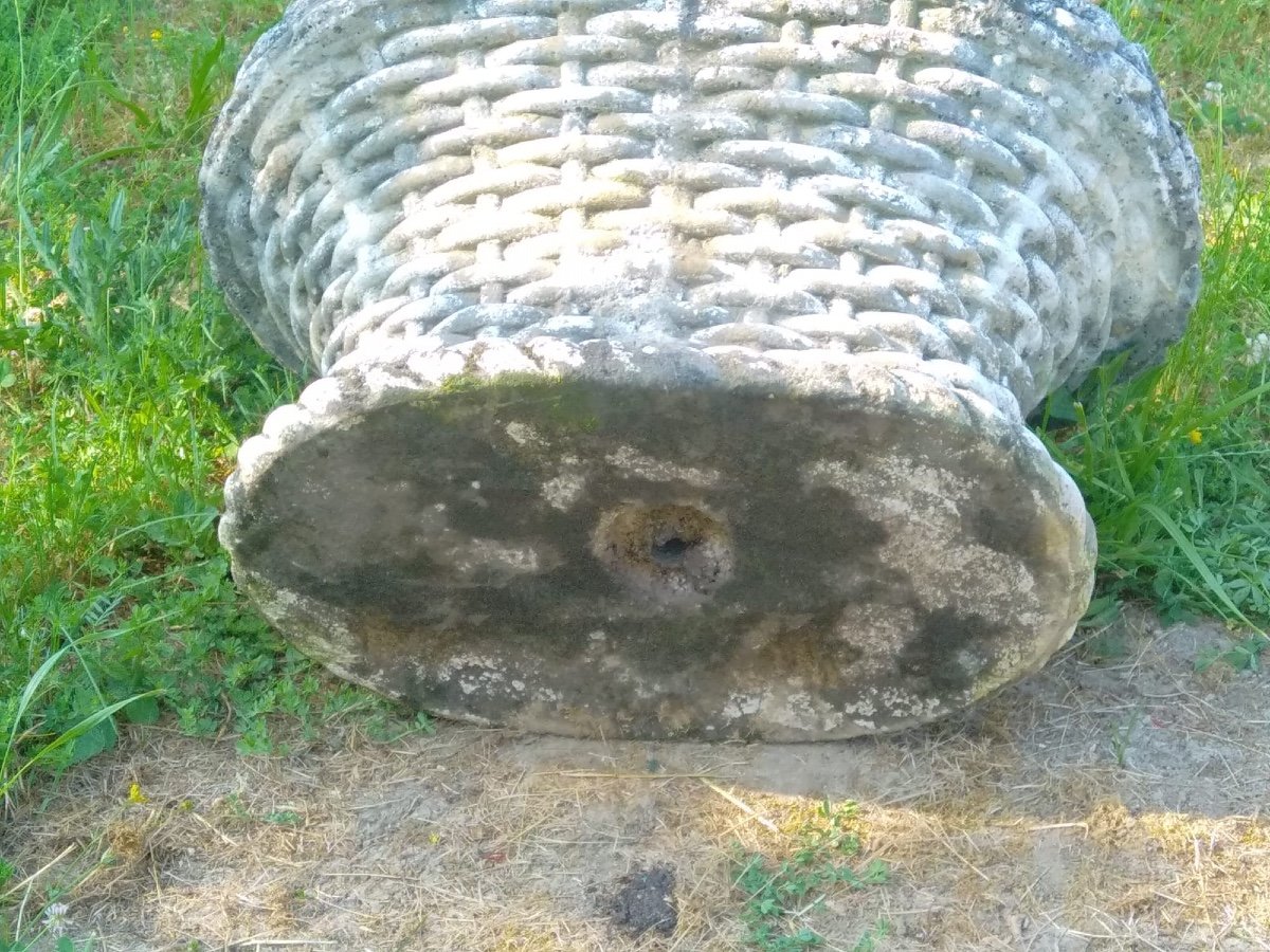 Grande Jardinière En Pierre Reconstituée Forme Panier à Anse-photo-2