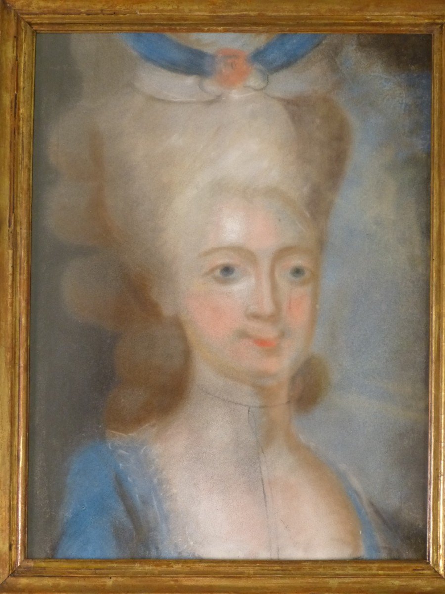 Pastel 18ème Madame  Du Barry Comtesse Portrait-photo-1