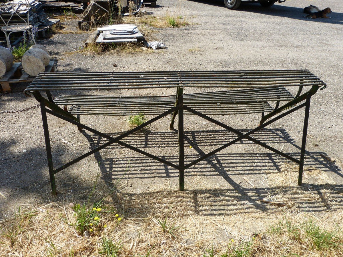 Porte Plantes En Fer d'Arras Ancien Banc De Pots-photo-2