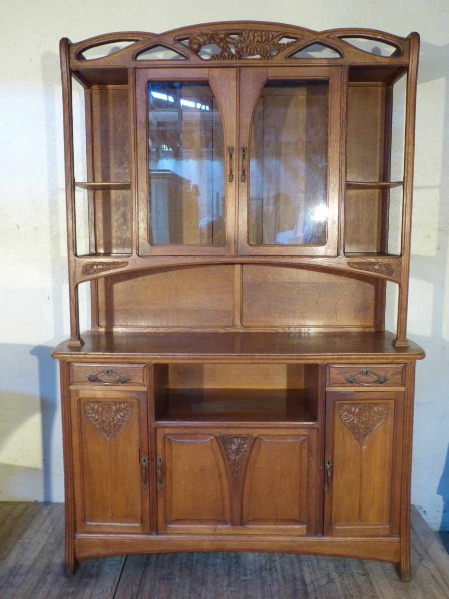 Gauthier Poinsignon Oak Dining Room Art Nouveau Sorbier Model 1904-photo-4