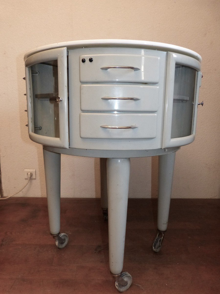 Meuble De Dentiste Rond Tournant Girator Dessus Opaline-photo-1