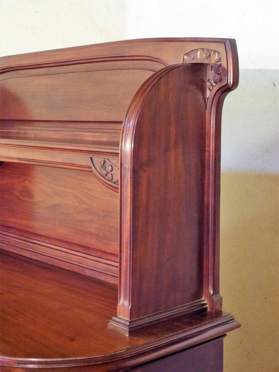 Louis Majorelle , Desserte Art Nouveau En Acajou,décor La Vigne-photo-3