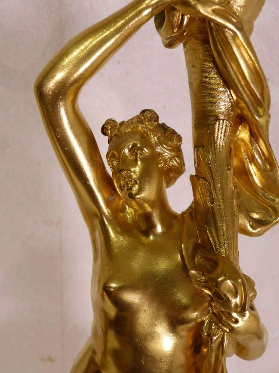 Large Pair Of Napoleon III Candelabra Gilt Bronze 90 Cm-photo-4