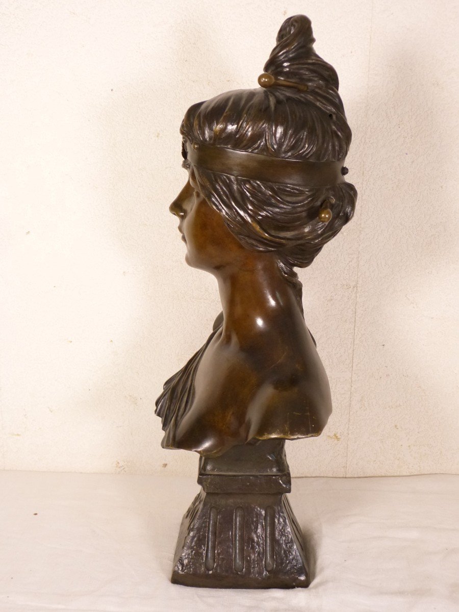 Georges Coudray Bakie Bronze Art Nouveau Buste 64 cm-photo-2