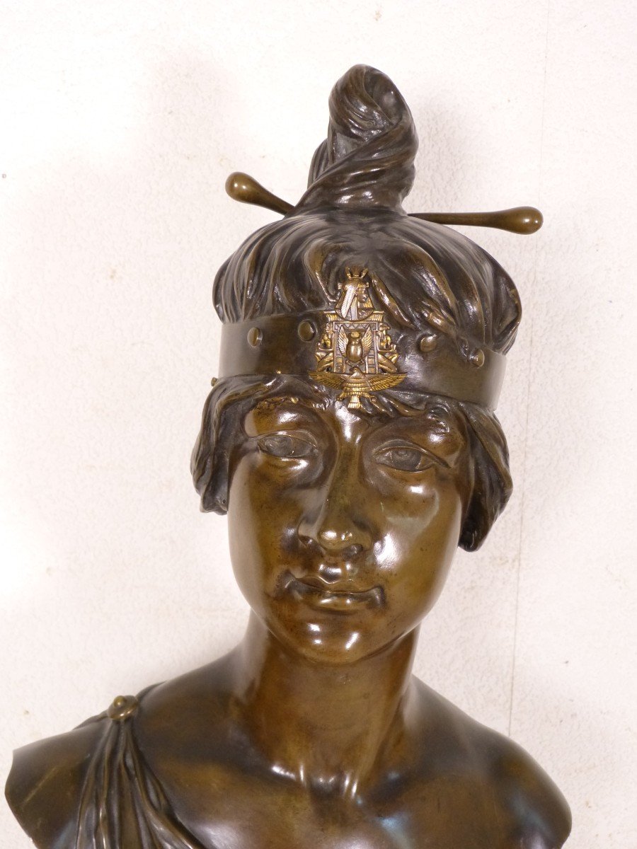 Georges Coudray Bakie Bronze Art Nouveau Buste 64 cm-photo-7
