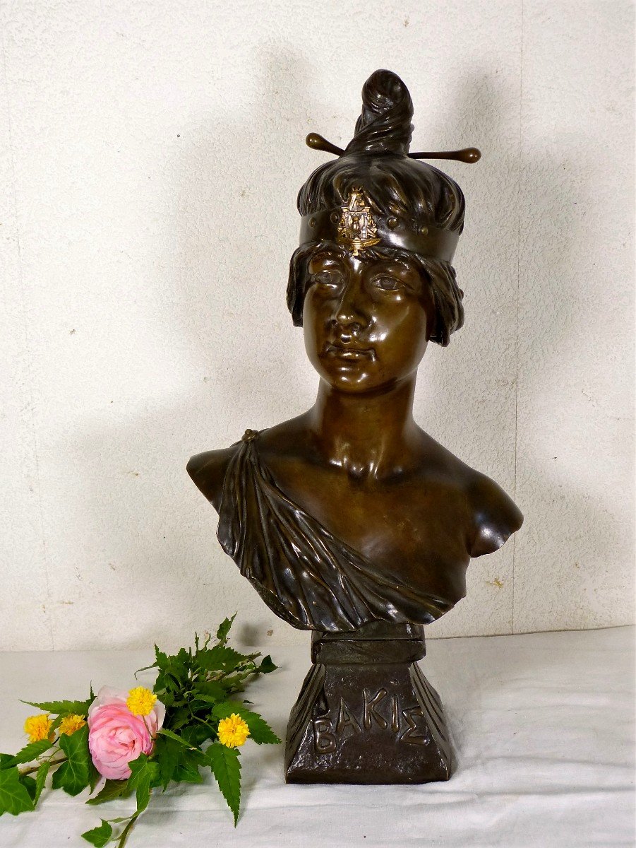 Georges Coudray Bakie Bronze Art Nouveau Buste 64 cm