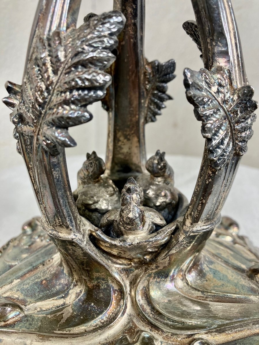 Coupe En Cristal Et Métal Argenté Napoléon III-photo-3