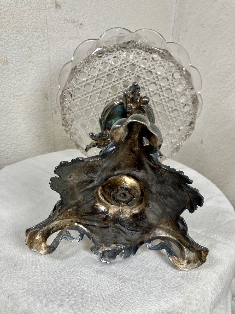 Coupe En Cristal Et Métal Argenté Napoléon III-photo-5