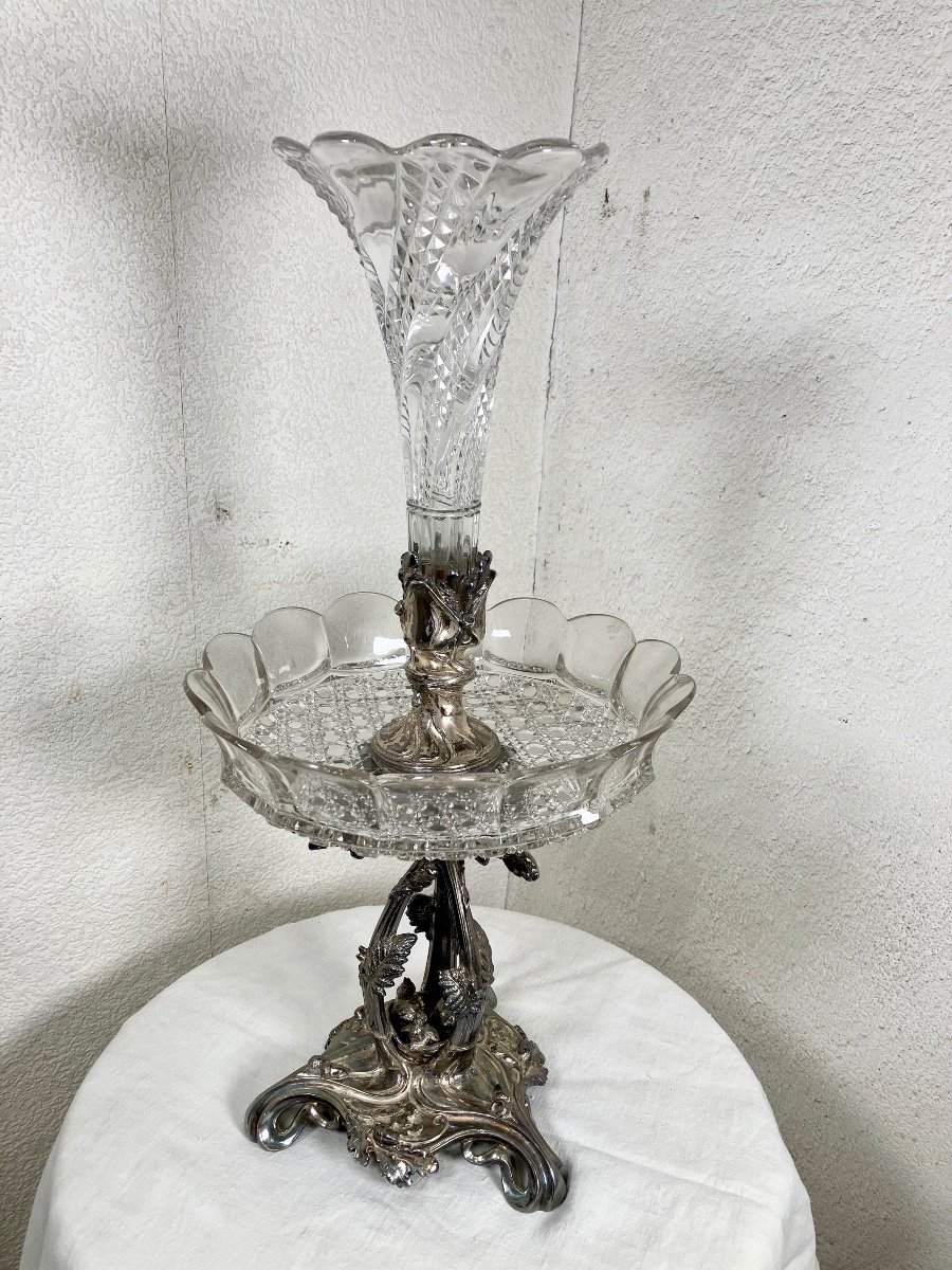 Coupe En Cristal Et Métal Argenté Napoléon III