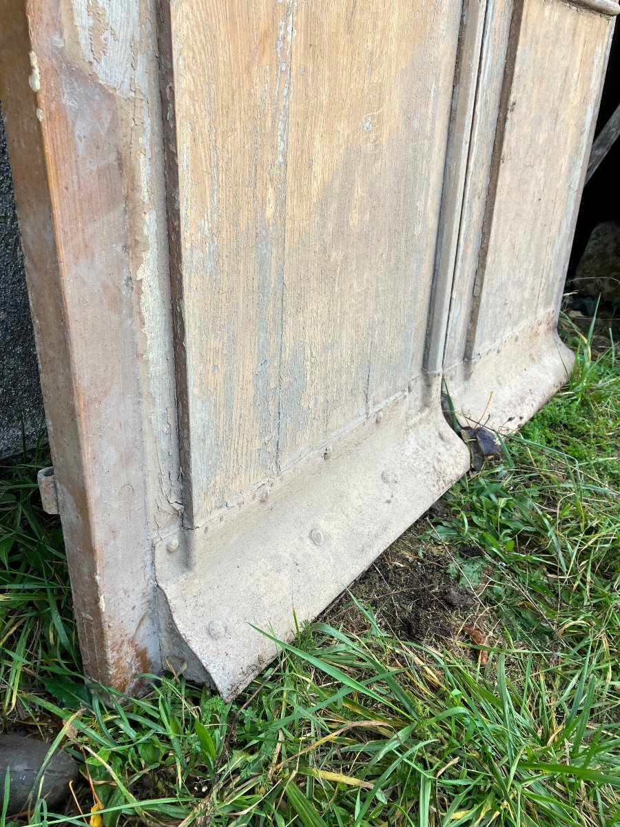 Pair Of Oak Entrance Doors With Transom 19th Century-photo-3