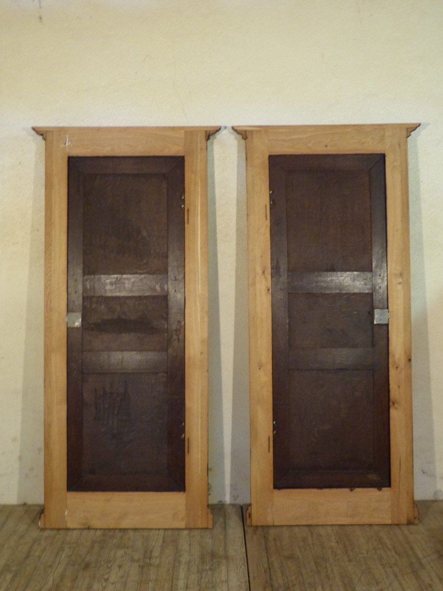 Pair Of Cupboard Doors With Oak Frames-photo-6