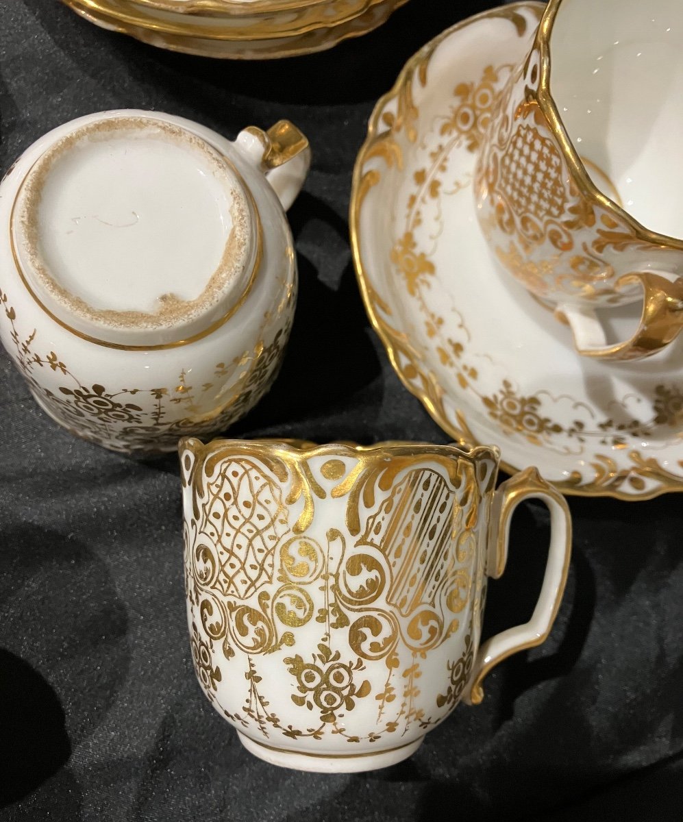 Service à Café En Porcelaine De Paris XIXème Décor Chinois et Doré-photo-5