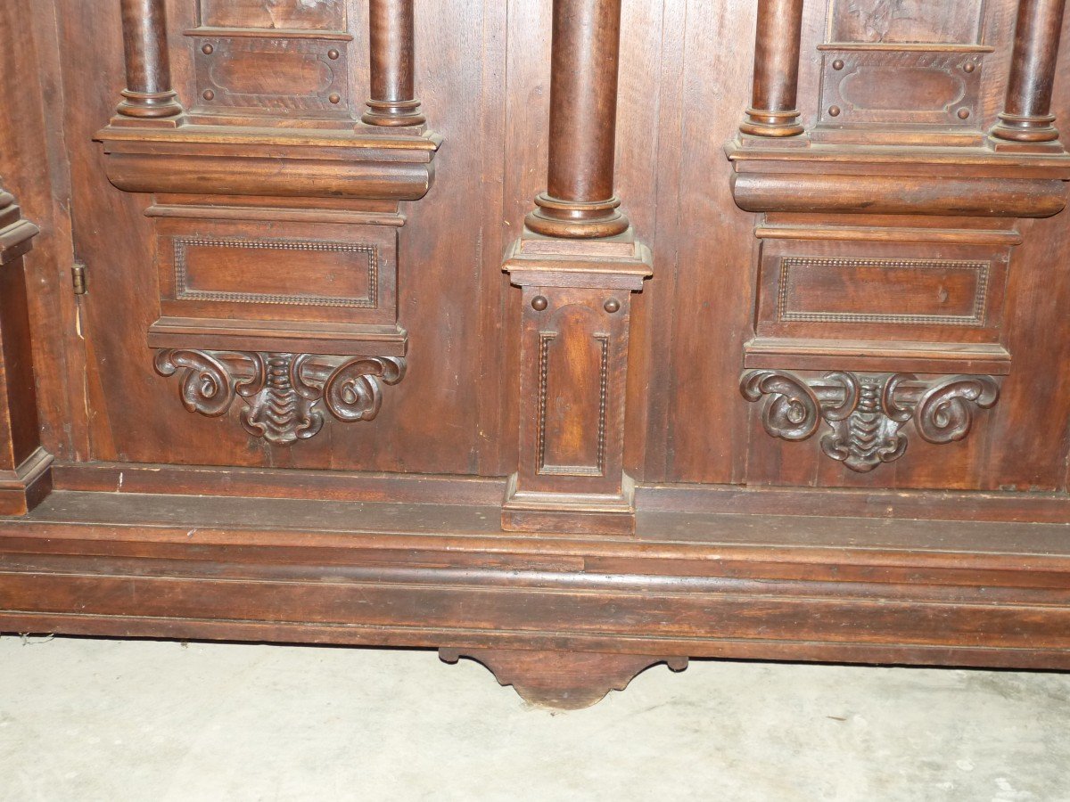 Large Old Walnut Wardrobe Cupboard Front From Germany-photo-4