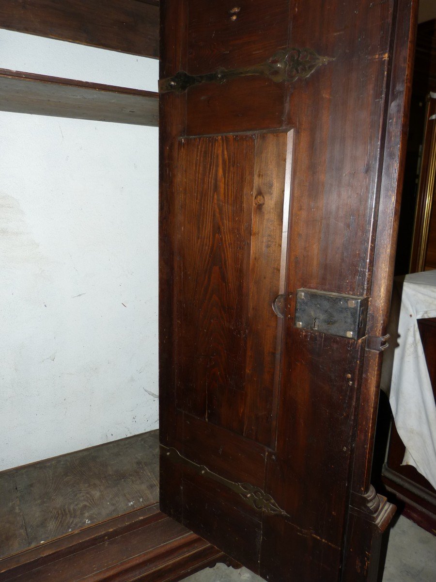 Large Old Walnut Wardrobe Cupboard Front From Germany-photo-7