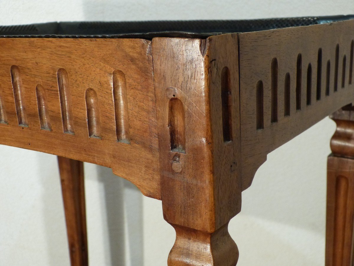 Petite Table Console Jardinière époque Louis XVI En Noyer-photo-3
