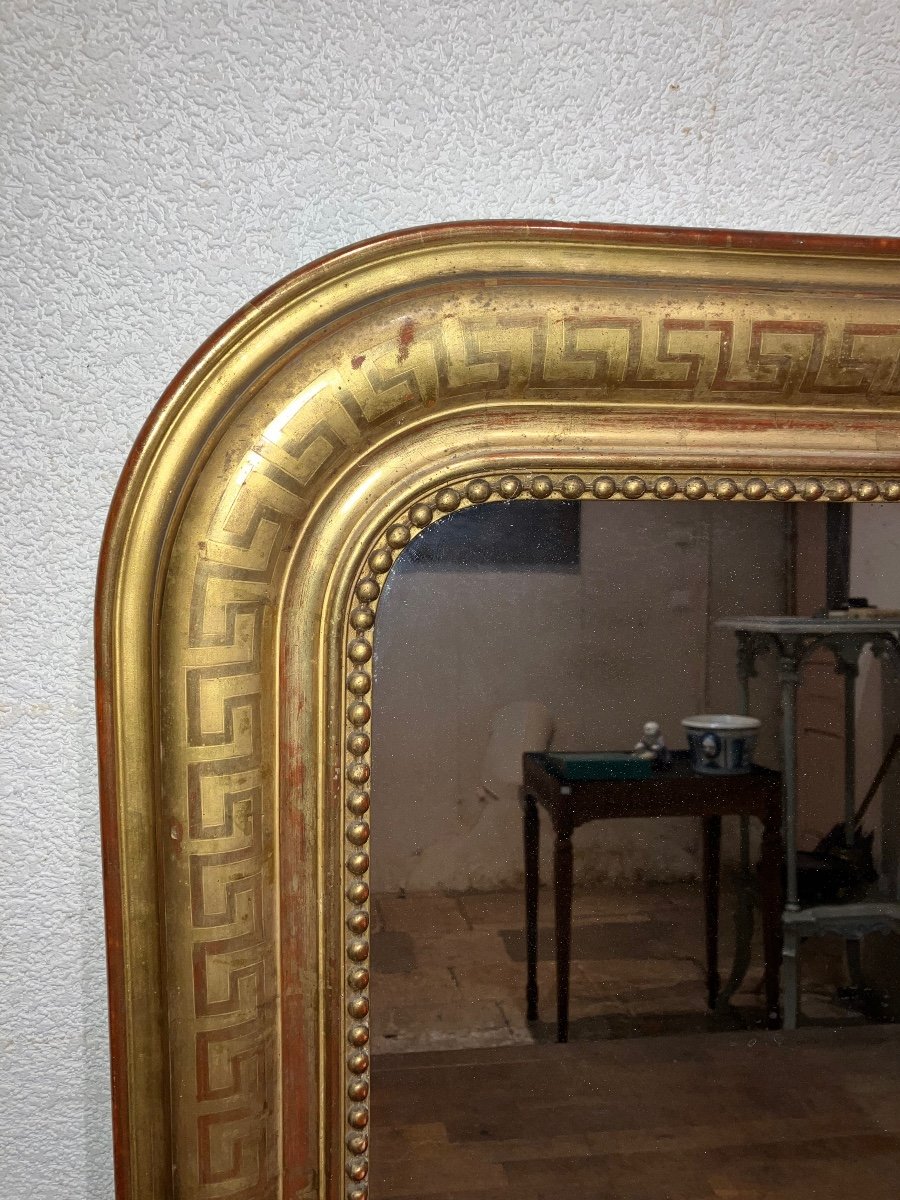 Rare Louis Philippe Large Mirror Golden H 120 Xl 135 Cm-photo-2
