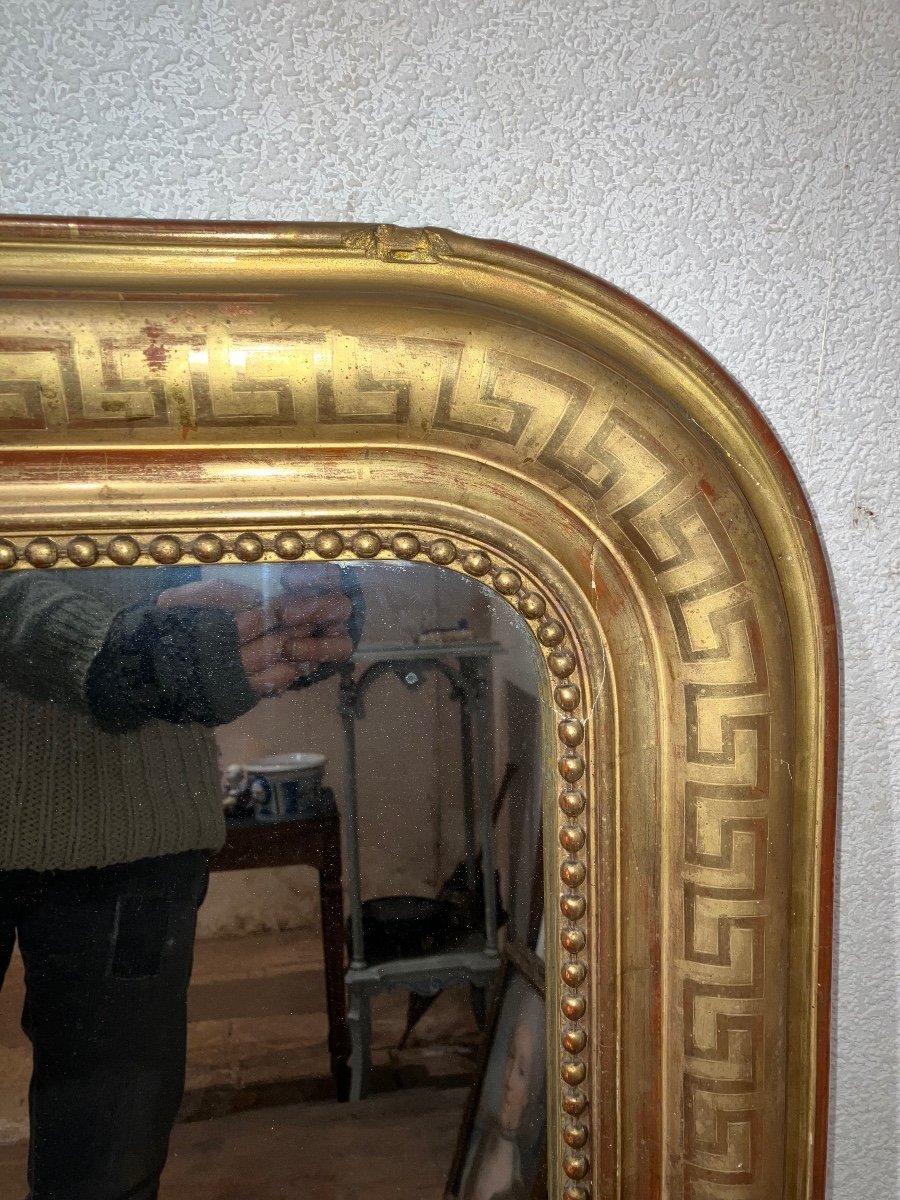Rare Louis Philippe Large Mirror Golden H 120 Xl 135 Cm-photo-4