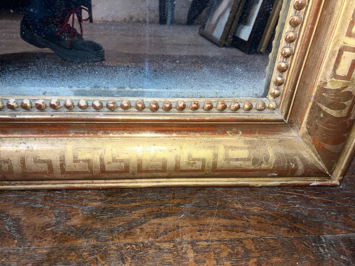 Rare Louis Philippe Large Mirror Golden H 120 Xl 135 Cm-photo-2