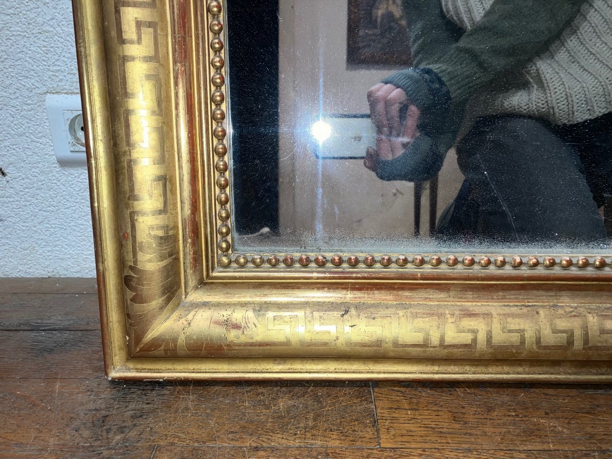 Rare Louis Philippe Large Mirror Golden H 120 Xl 135 Cm-photo-5