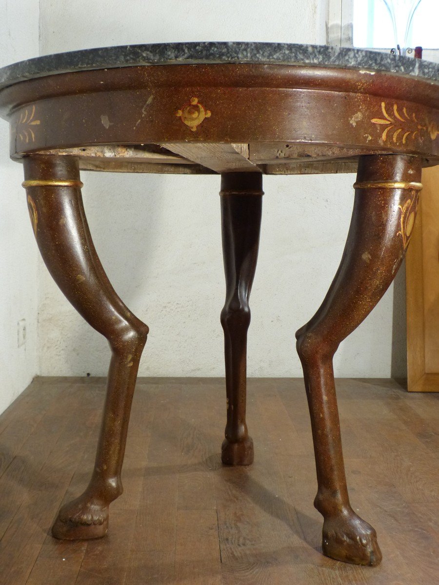 Etruscan Empire Pedestal Table With Marble Top 19th-photo-5