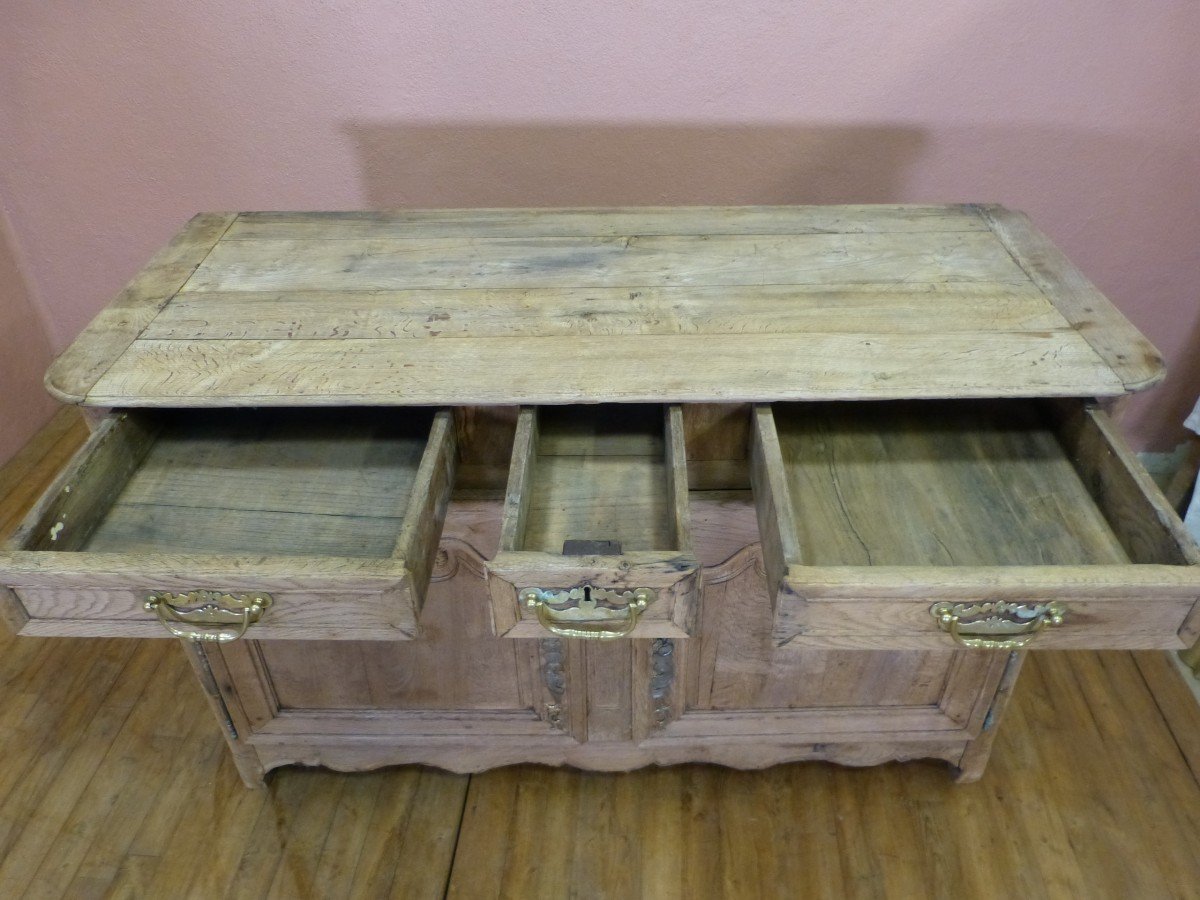 Buffet En Chêne Blanchi Normand 2 Portes 3 Tiroirs 19ème-photo-5