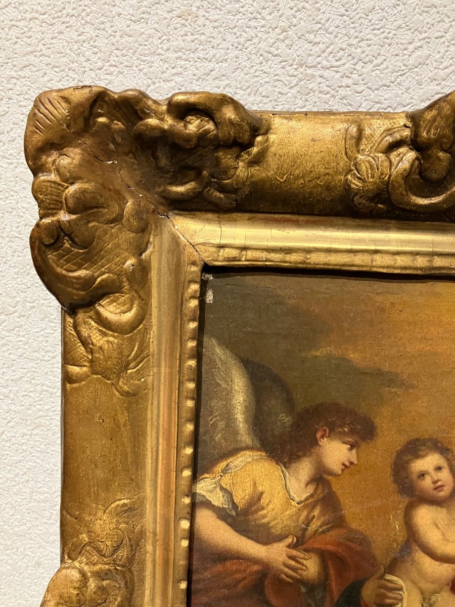 Annibal  Carrache (d’après) Vierge à L’enfant En Majesté  17 eme  École Italienne -photo-4
