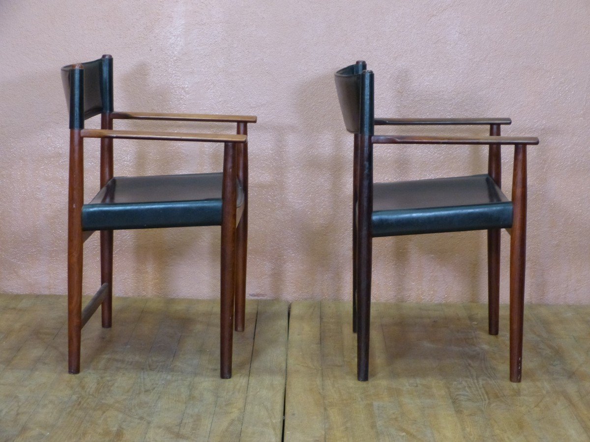 Kurt østervig For Sibast Pair Of Danish Teak Armchairs-photo-2