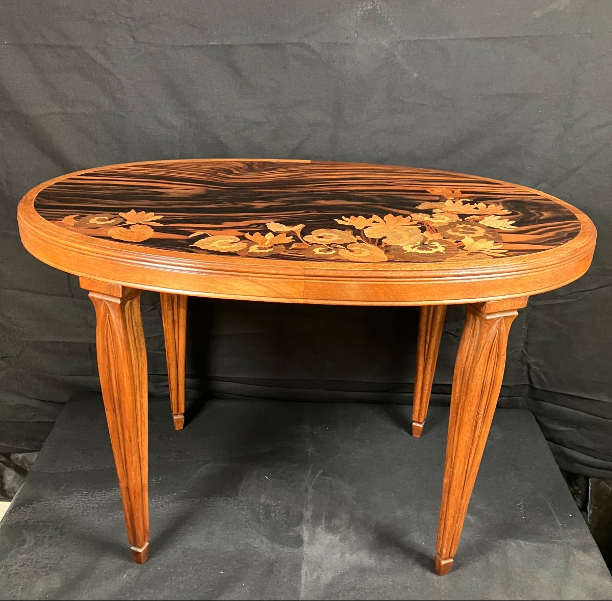 émile Gallé Coffee Table With Cyclamen Japanese Decor 