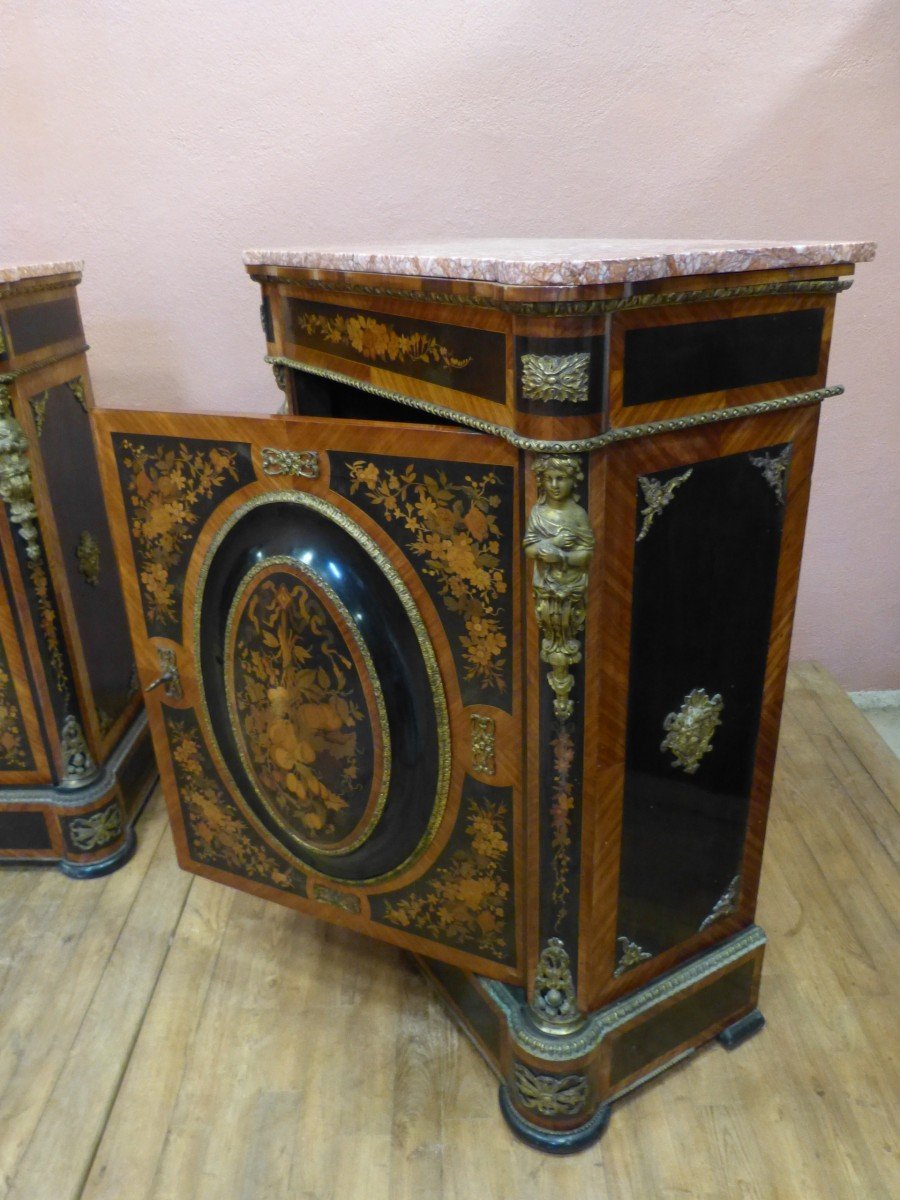 Pair Of Napoleon III Furniture At Support Height Low Buffet-photo-4