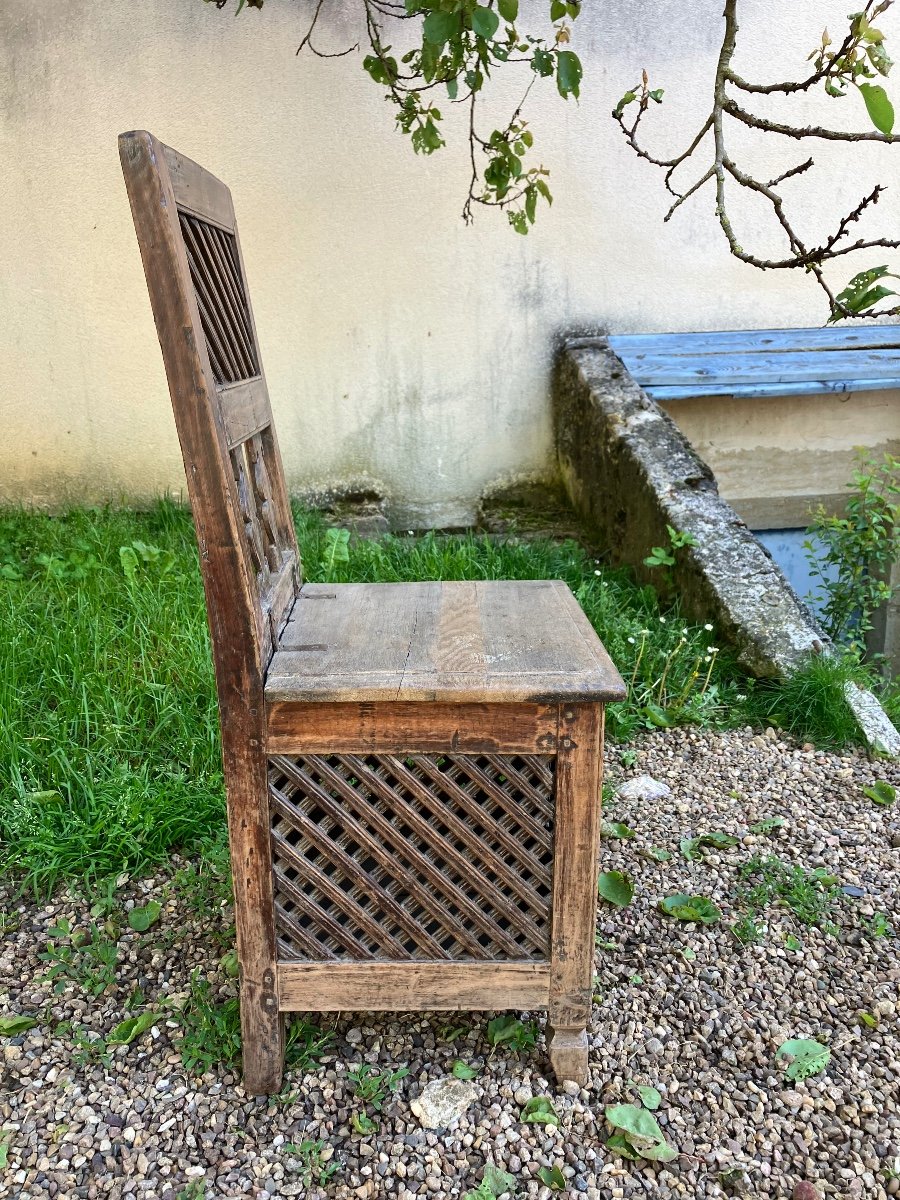 Rare Petite Chaise De Montagne Garde-manger à Clair Voie -photo-4